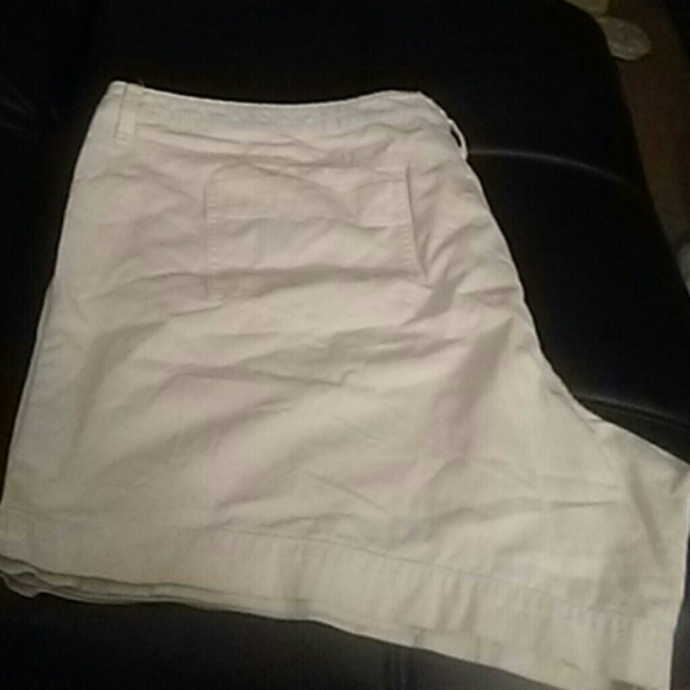 White plus size jean short